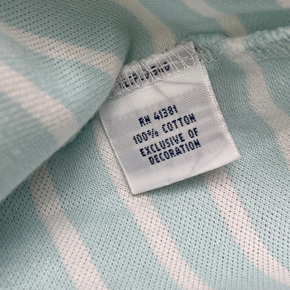 Ralph Lauren Knit Oxford Polo Button Shirt Men L Green Striped Cotton Preppy EUC